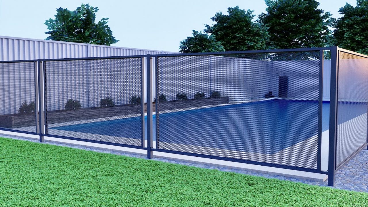 Premium Perforated Fencing WA Glass Pool Fencing Cheap glass pool