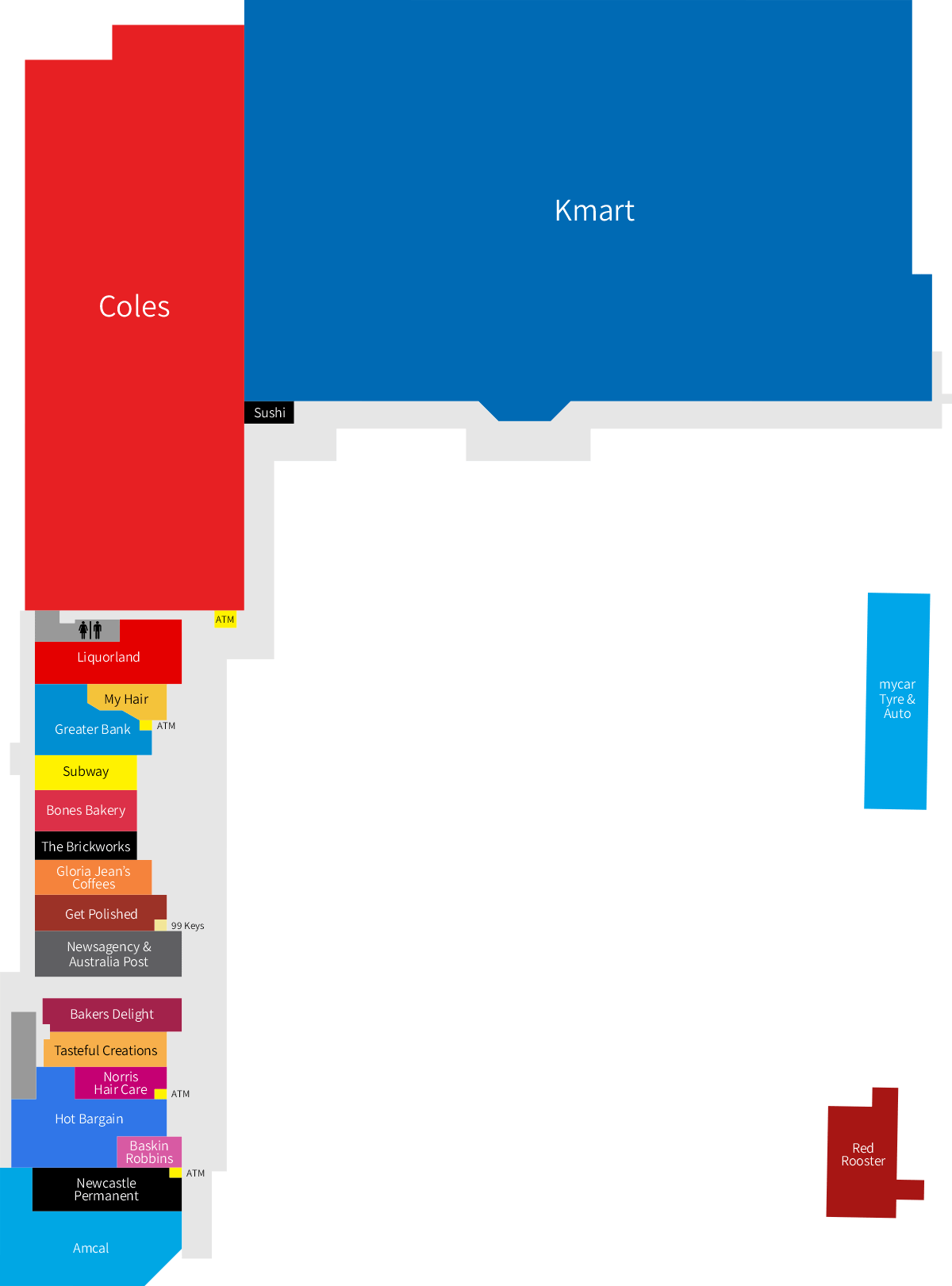 Centre Map Waratah Village Shopping Centre