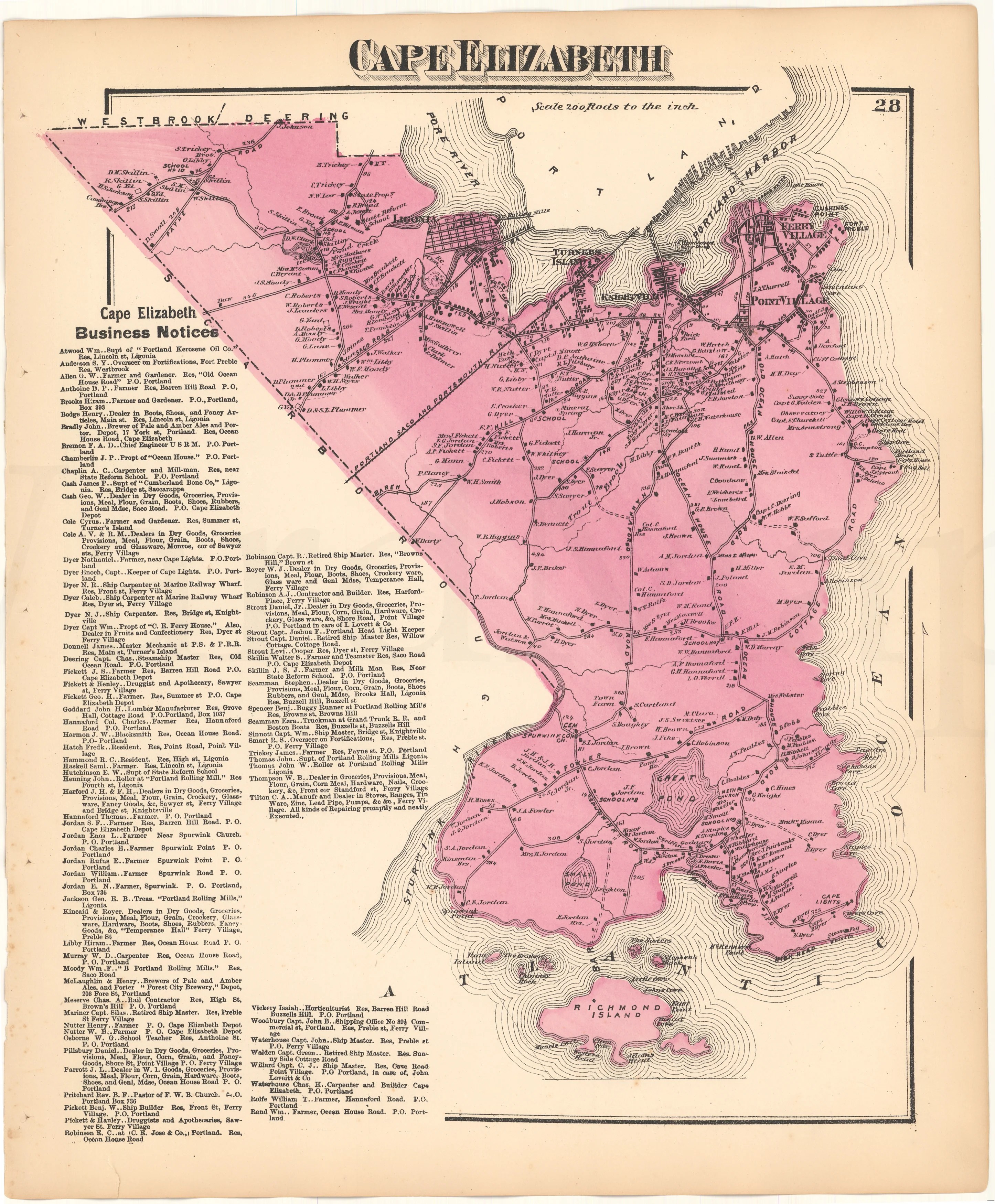Cape Elizabeth, Maine 1871 WardMaps LLC