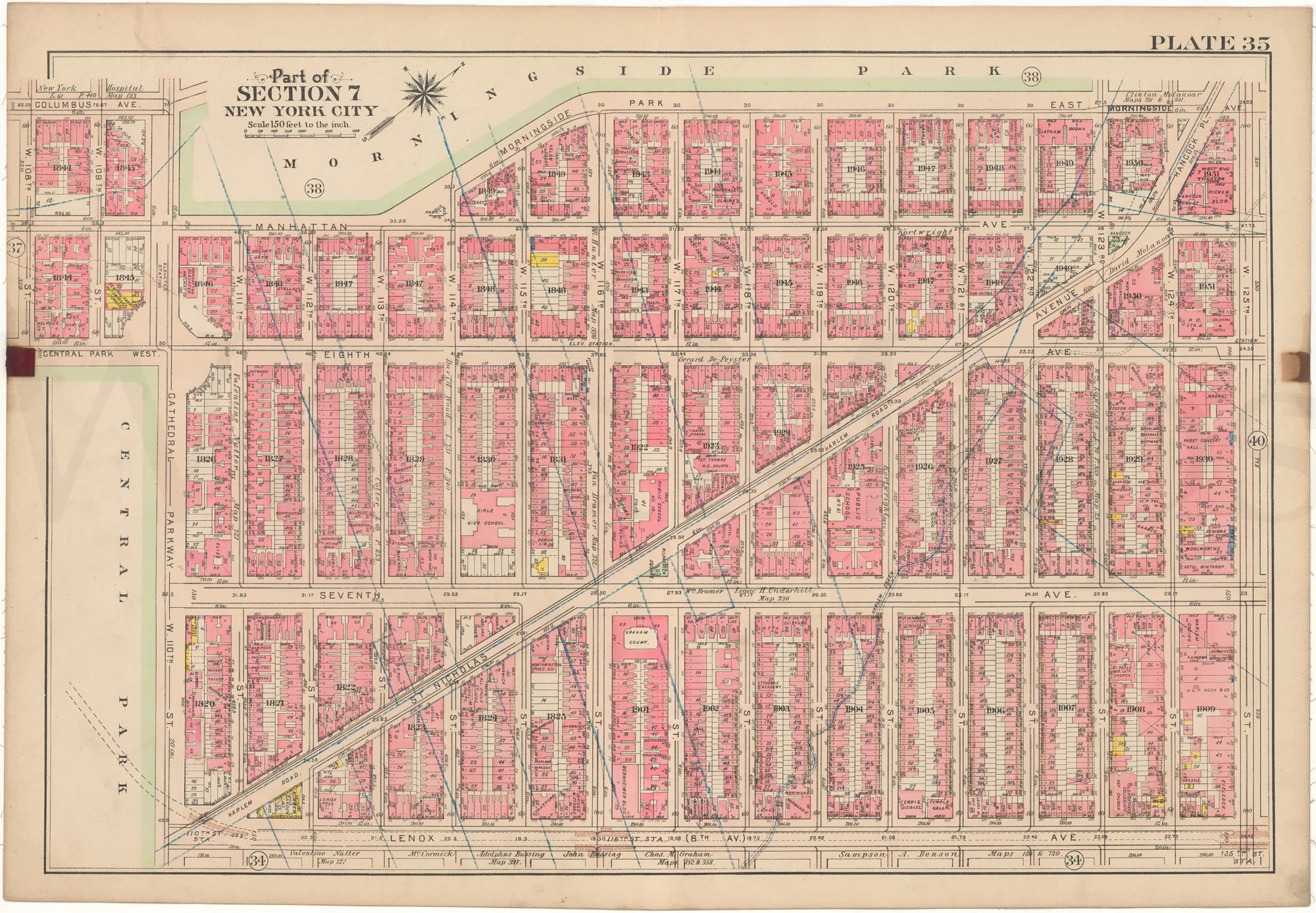 Manhattan, New York 1908 Plate 35 WardMaps LLC