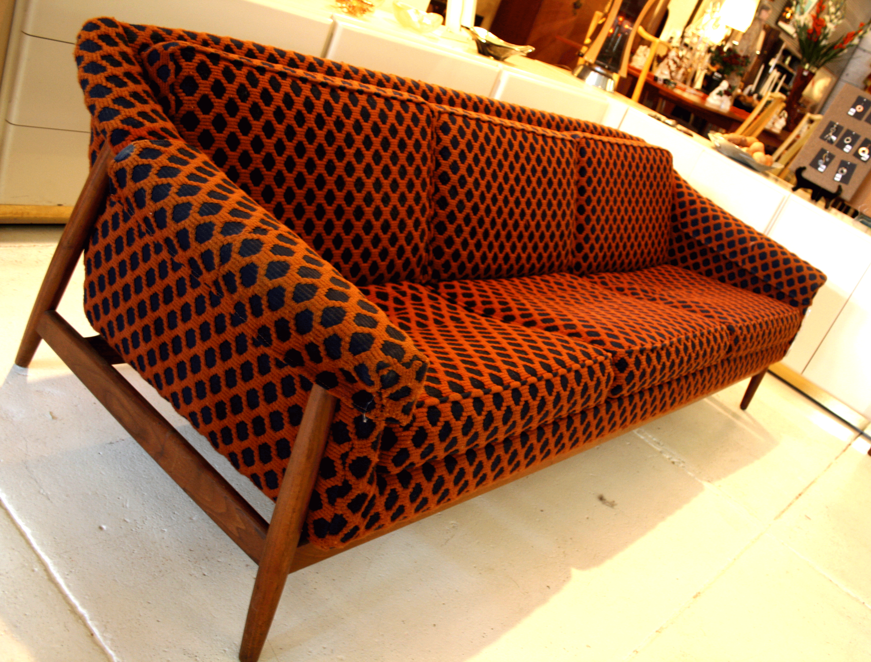 Vintage Danish Modern Sofa with Teak Frame warehouse 414