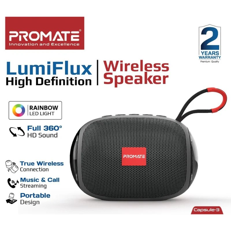 Promate Capsule3 LumiFlux High Definition Wireless Speaker WarehouseDad