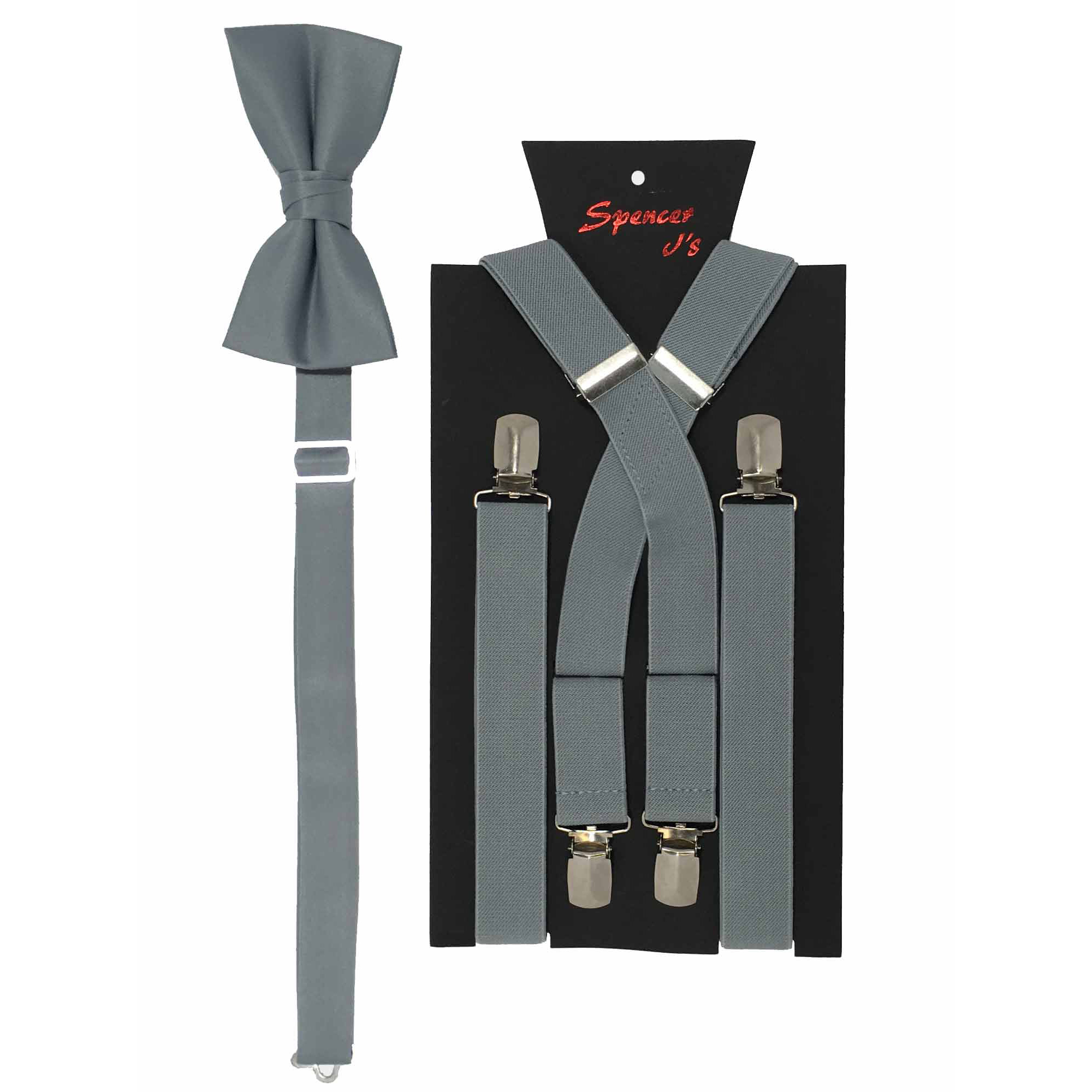 Platinum Men’s Suspenders and Bow Tie Sets 1inch X Back Spencer J’s