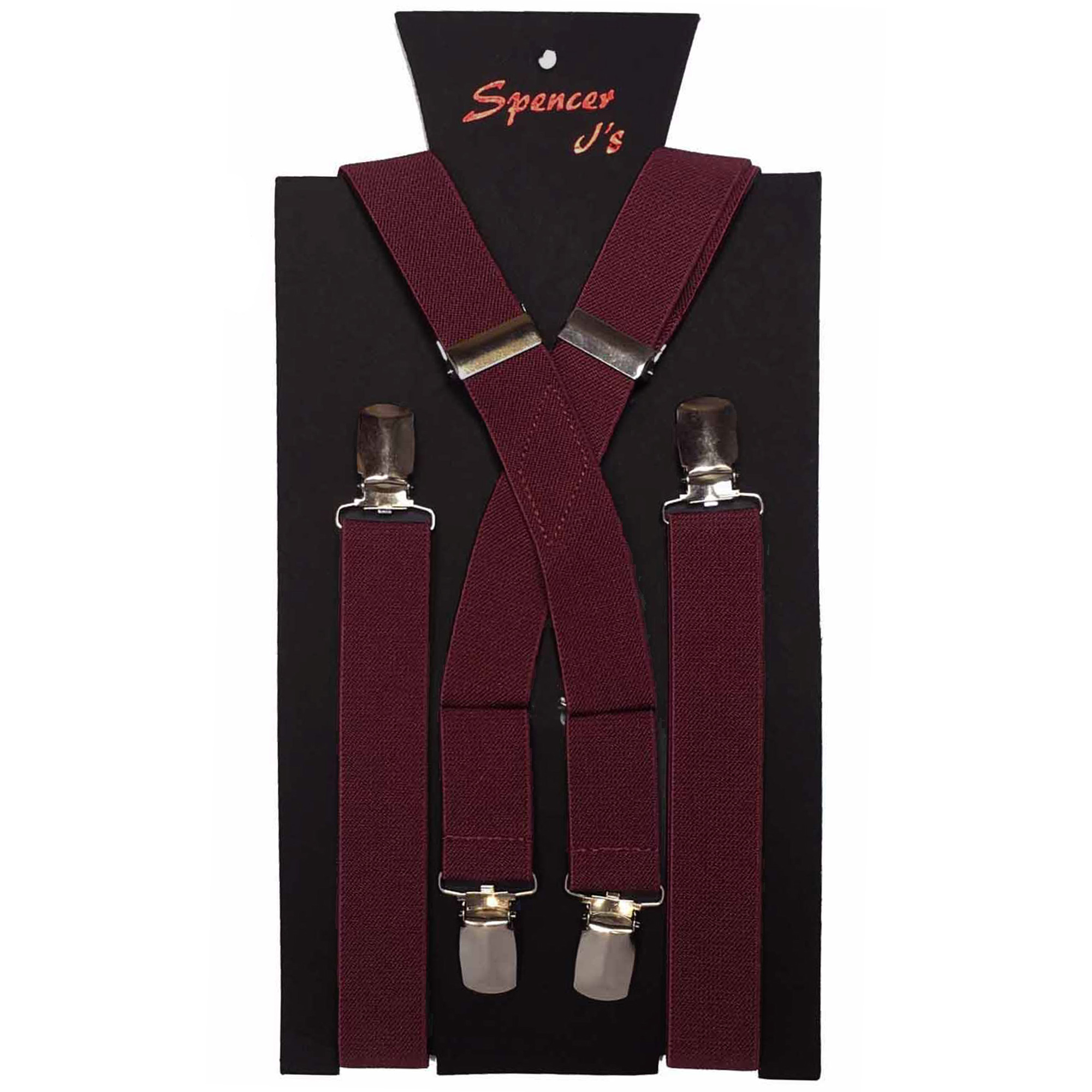 Burgundy Men’s Suspenders 1inch X Back Tuxedo Warehouse