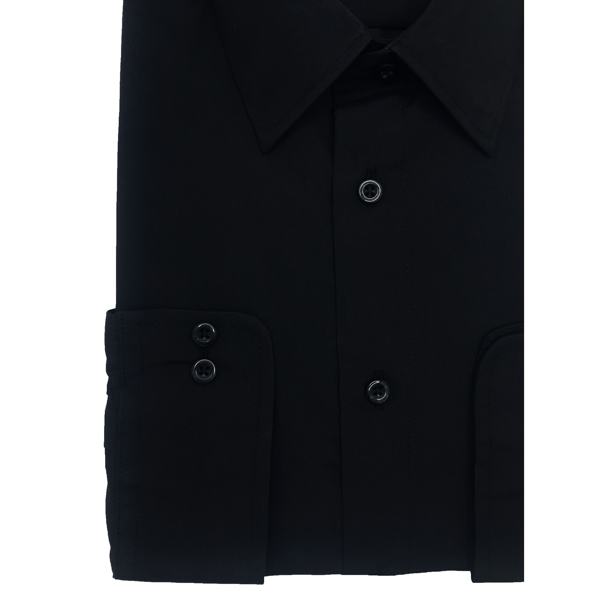 Men’s Black Dress Shirt Formal Laydown Collar Spencer J’s Tuxedo