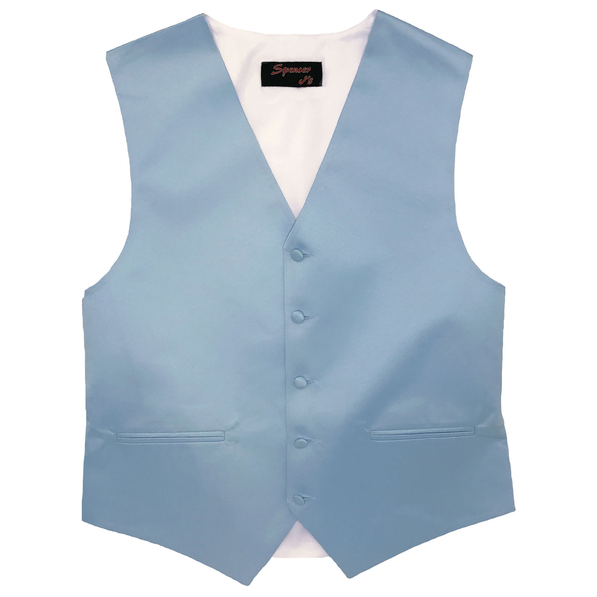 Dusty Blue Men’s Satin Vest Spencer J’s Tuxedo Warehouse