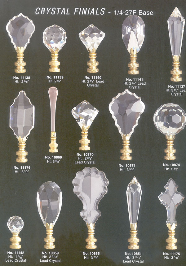 Crystal lamp finials Warisan Lighting