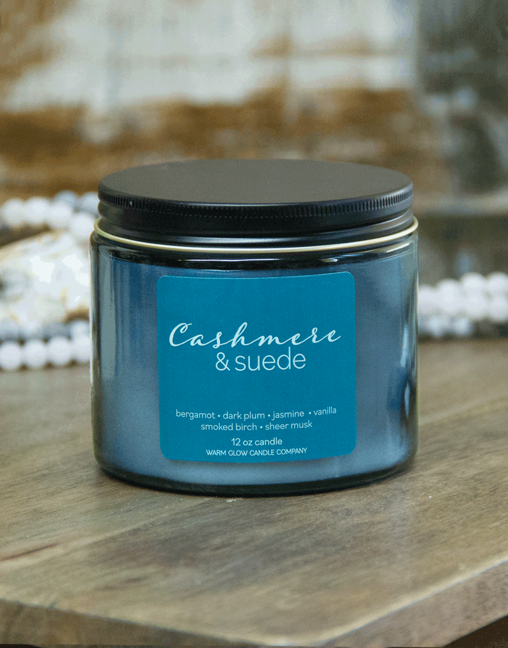 Cashmere & Suede Glass Jar Warm Glow