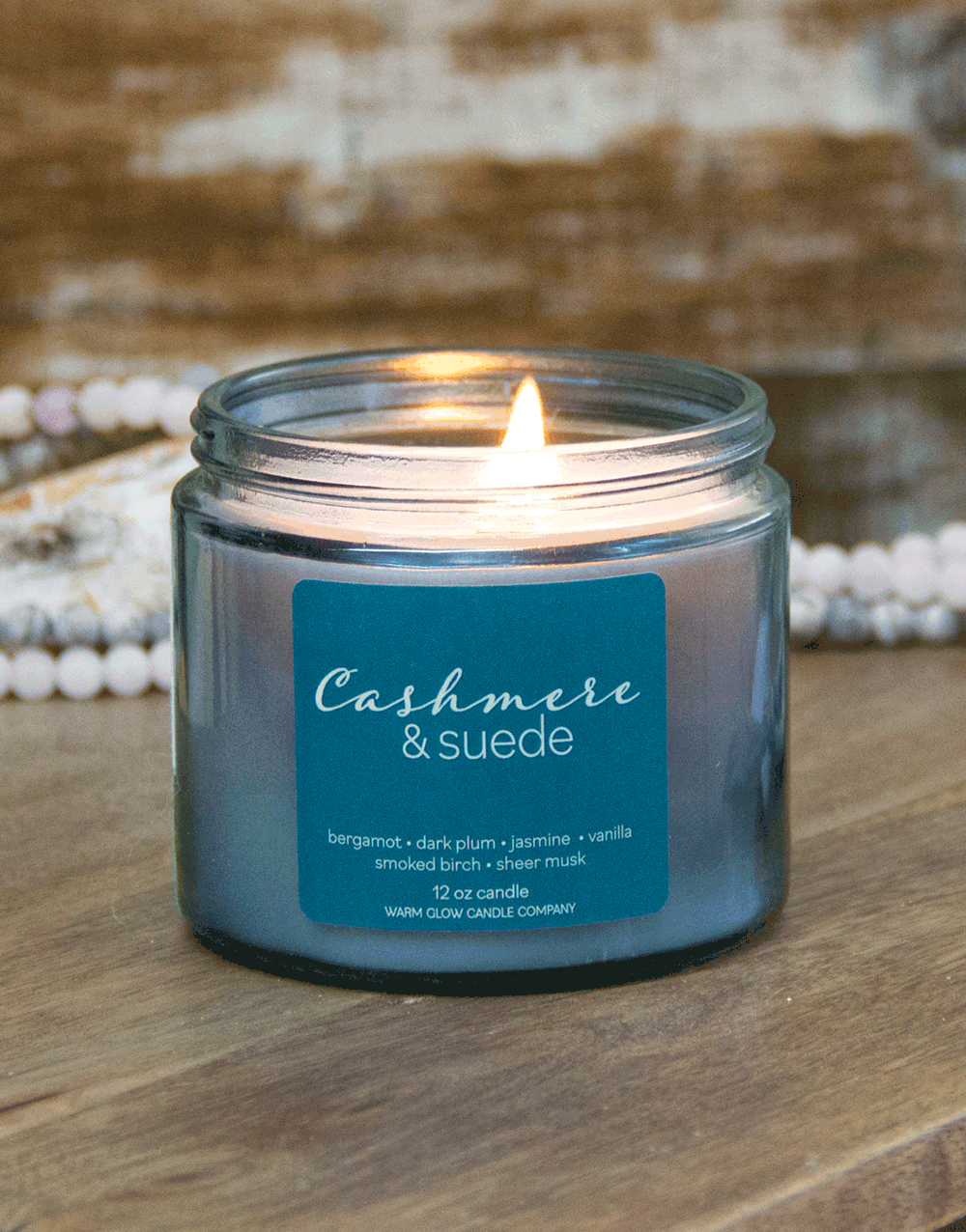 Cashmere & Suede Glass Jar Warm Glow