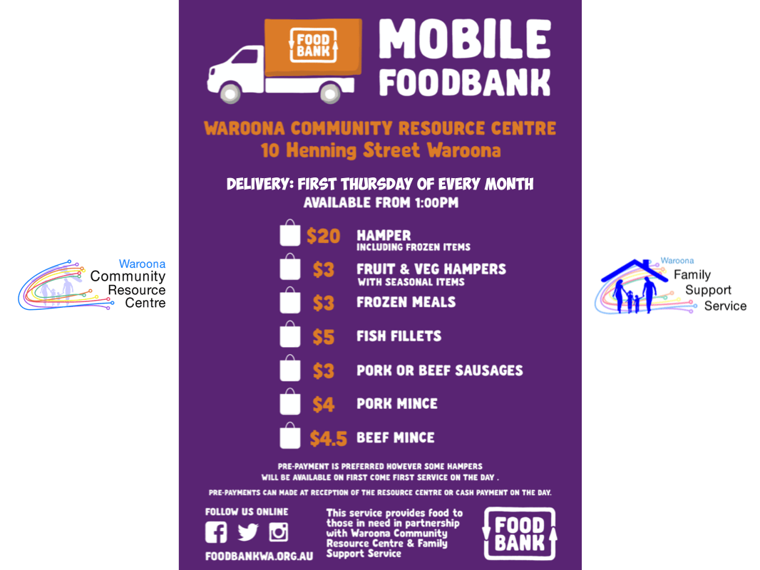 Food Bank Delivery Waroona Community Resource Centre