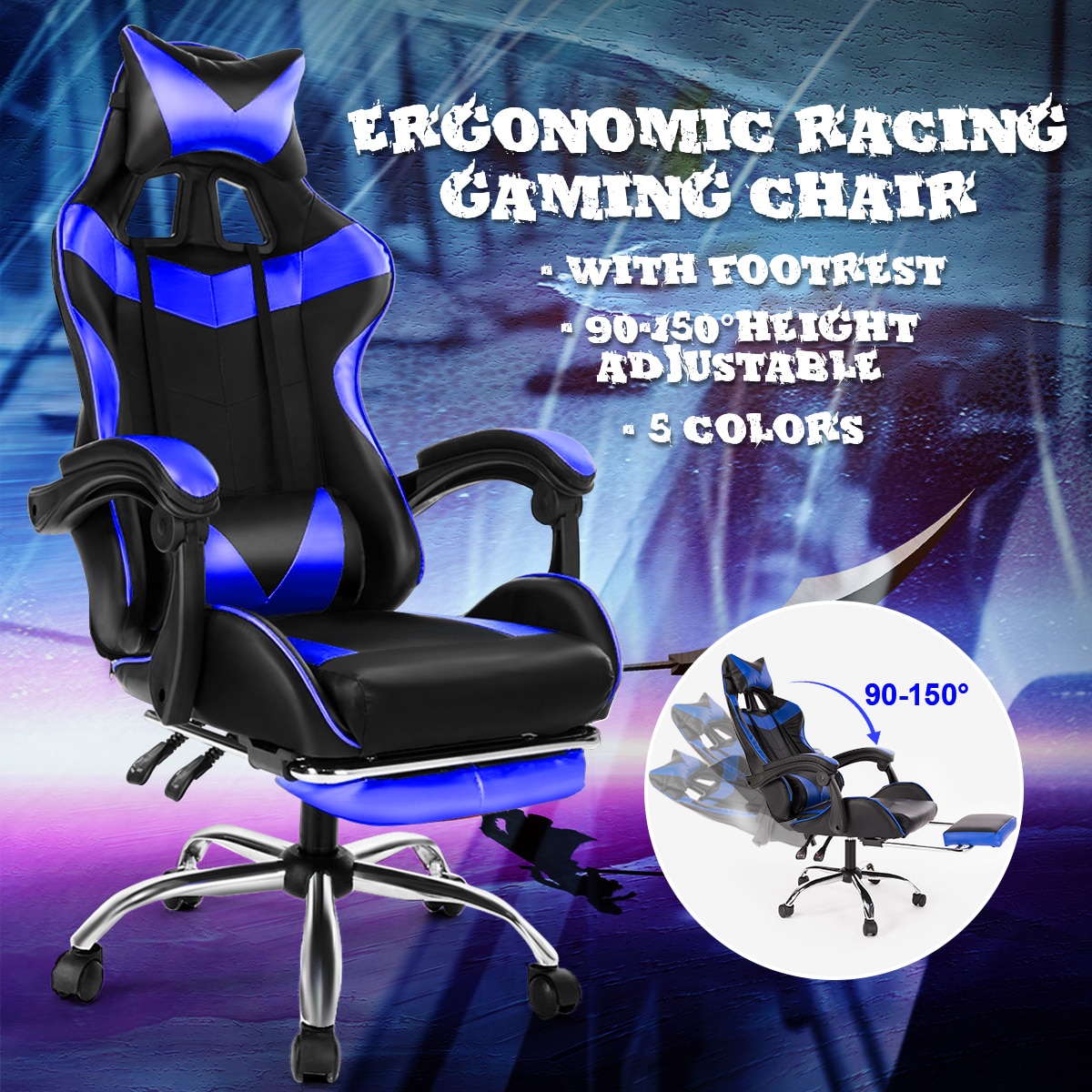 Warrior Station Gaming Racing Chair with High Back and Body Contour Design