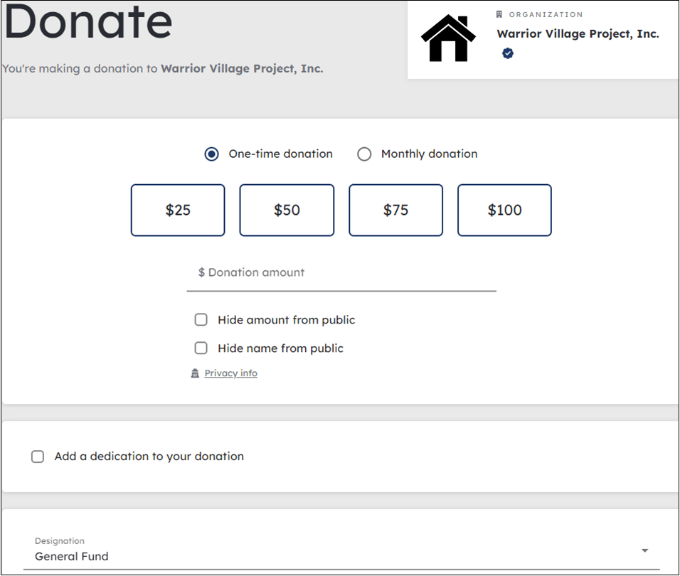 Donate To The Warrior Village Project Warrior Village Project