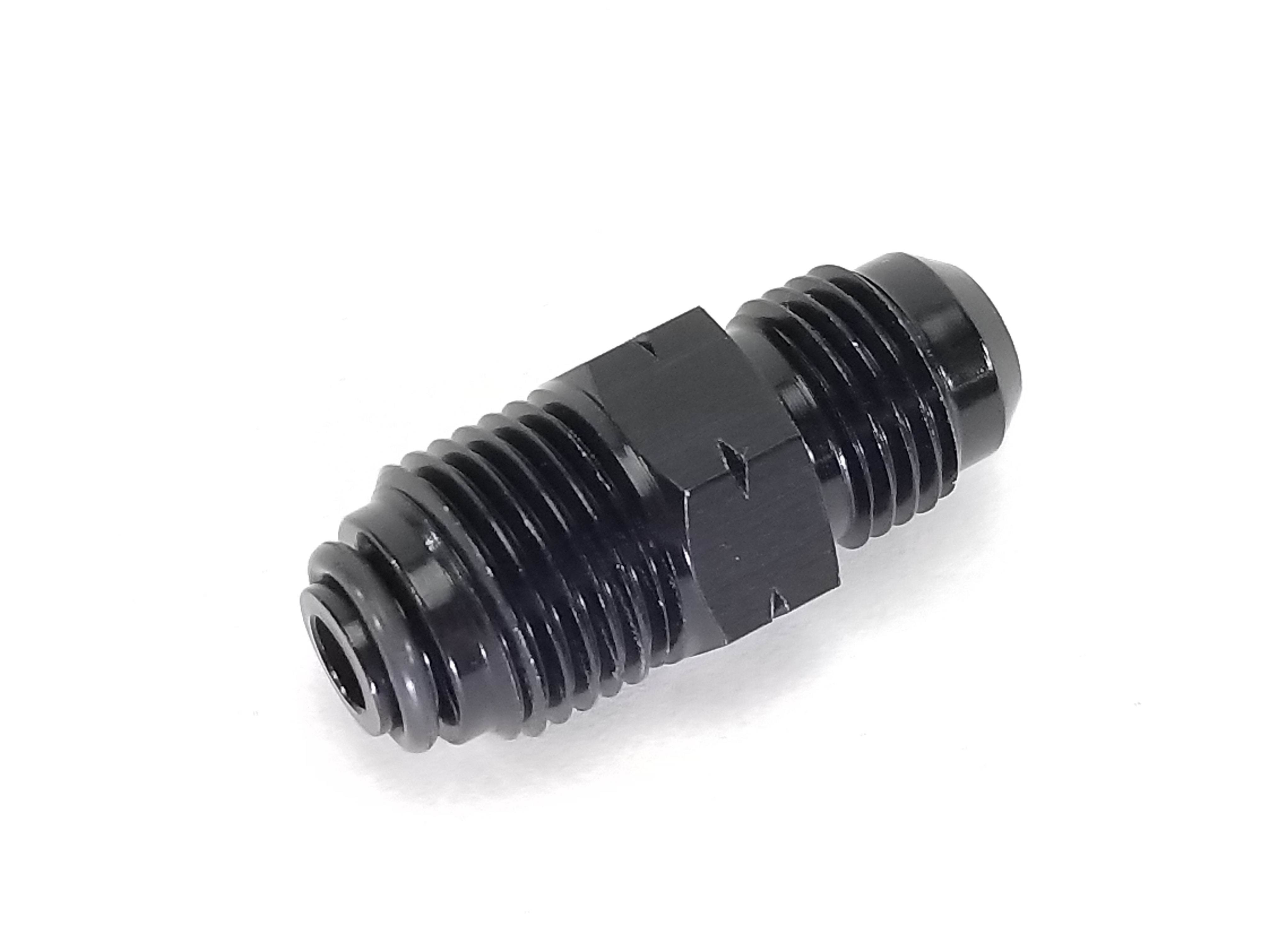 6AN Adapters for TBI Throttle Body Fuel fittings Black Anodized