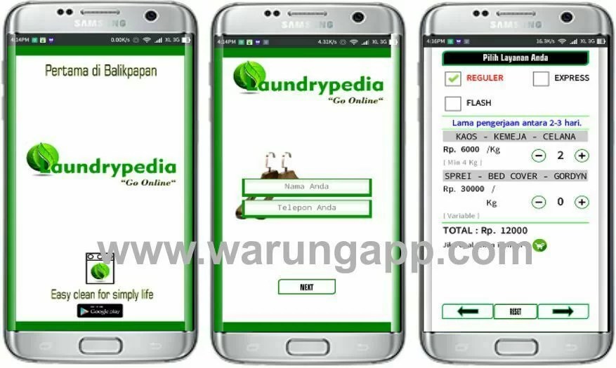Jasa pembuatan aplikasi android untuk usaha Laundry dan binatu