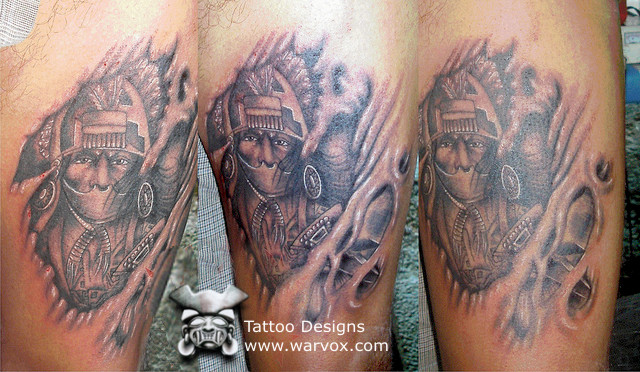 Pre-Hispanic Warrior Tattoo - ₪ Aztec Tattoos ₪ Warvox Aztec Mayan Inca Tattoo Designs 372_x_640_jpg