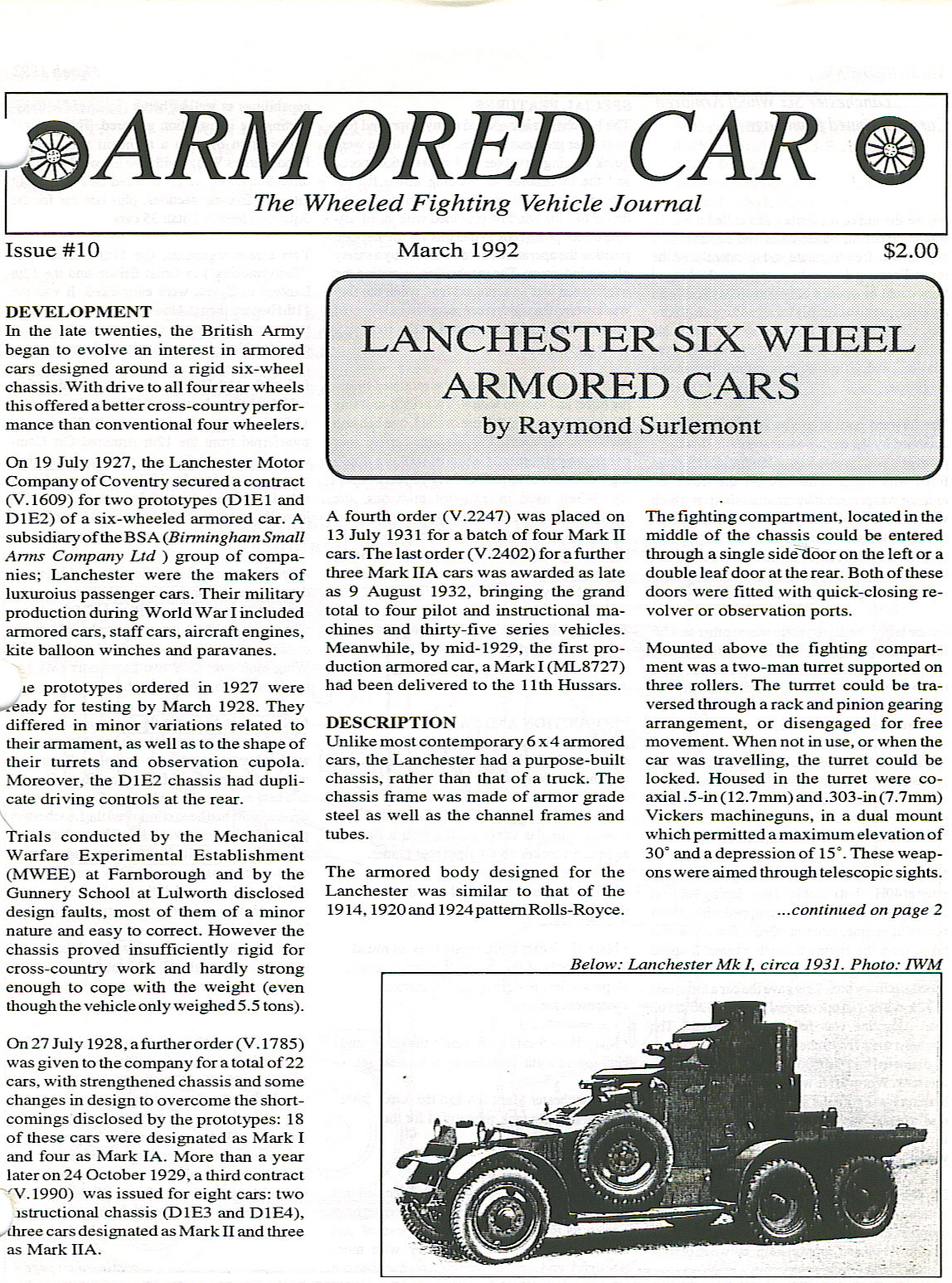 Armored Car Journal Index