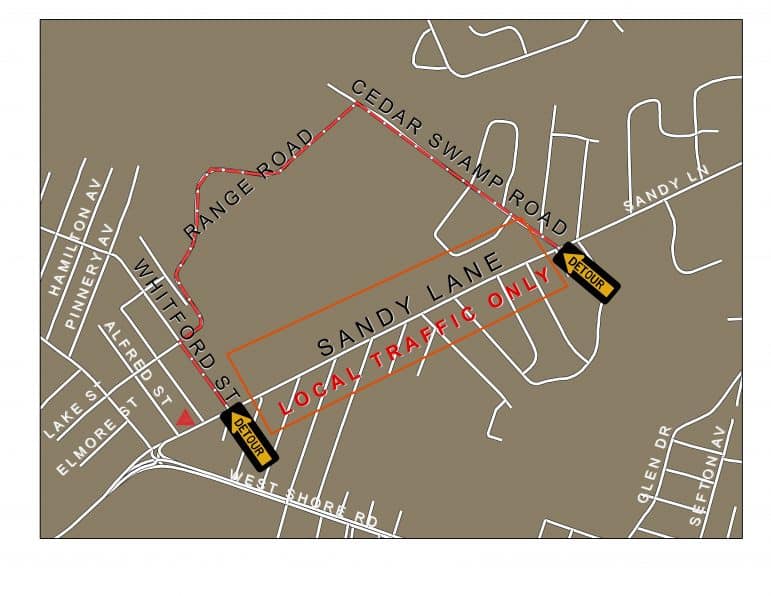 Sandy Lane Detour Starts Monday for Preemptive Sewer Repair