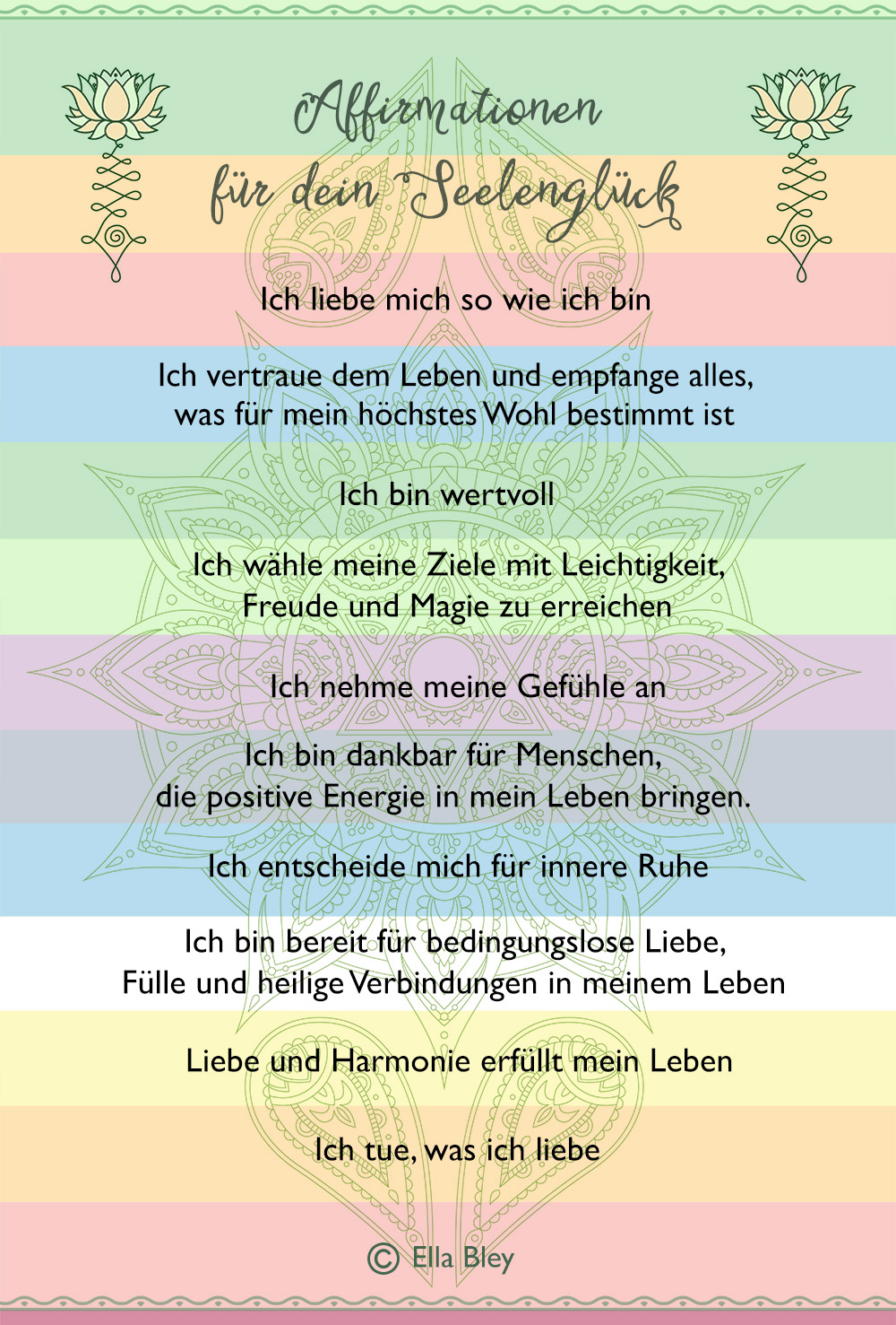 10 positive Affirmationen als Yoga Poster für dein 10 positive Affirmationen als Yoga Poster für dein