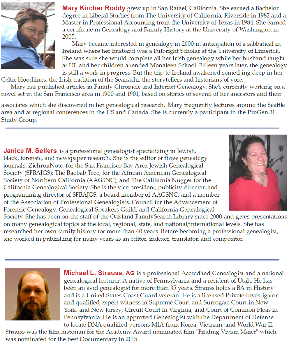 Northwest Genealogy Conference Speakers « Washington State Genealogical