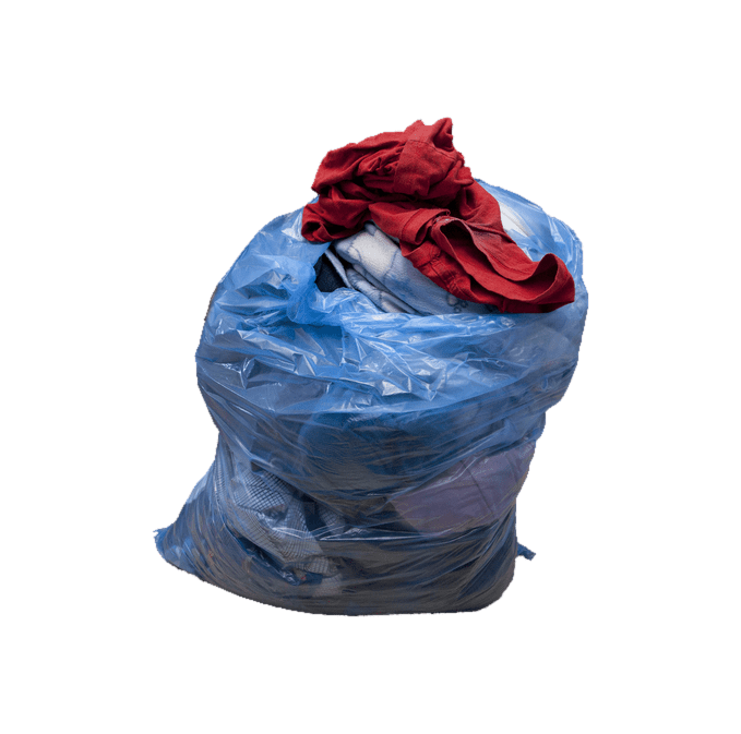 14 Gallon Trash Bag Clothes Returned in NEW Reusable bag. Washed Again