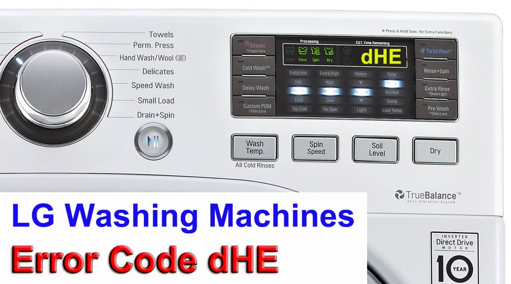 LG washer error code dHE