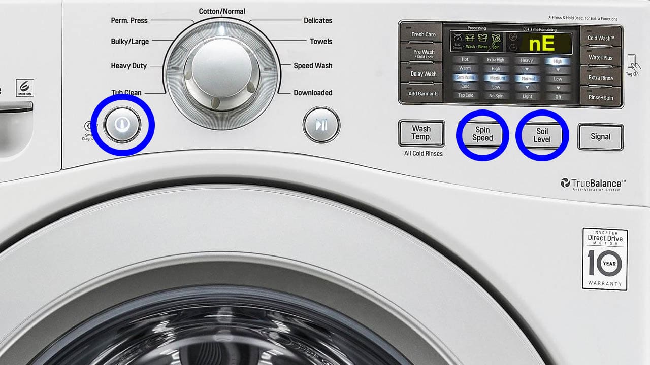 LG washer error code NE Washer and dishwasher error codes and