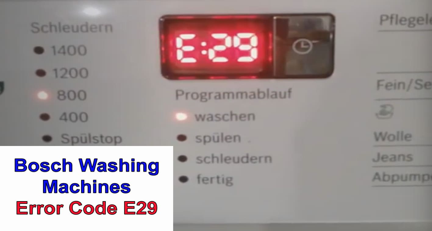 Bosch washer error code E29