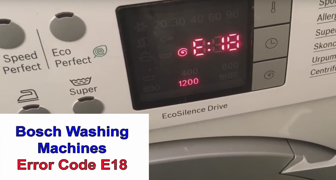 Bosch washer error code E18