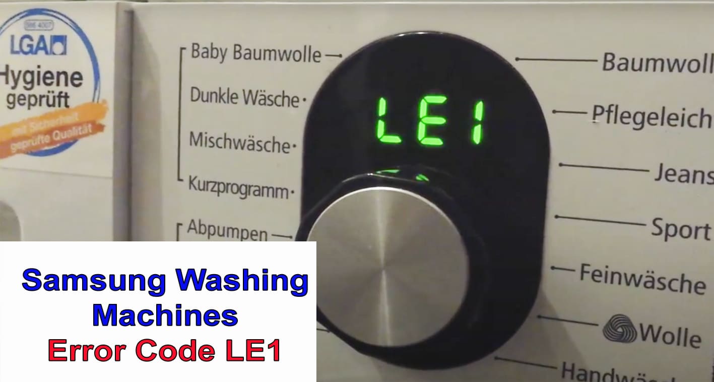 Samsung washer error code LE1