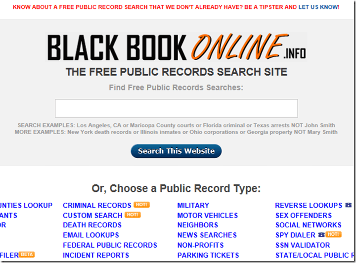 Black Book Online Public Records Washington State Investigators Seattle WA