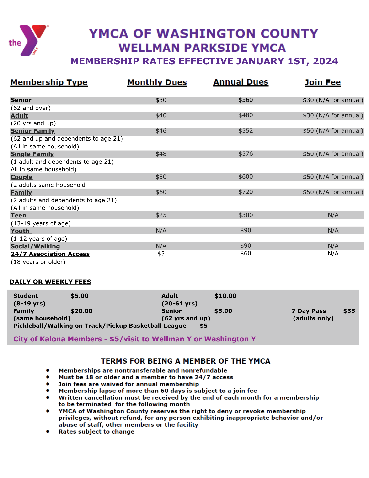 Join YMCA of Washington County
