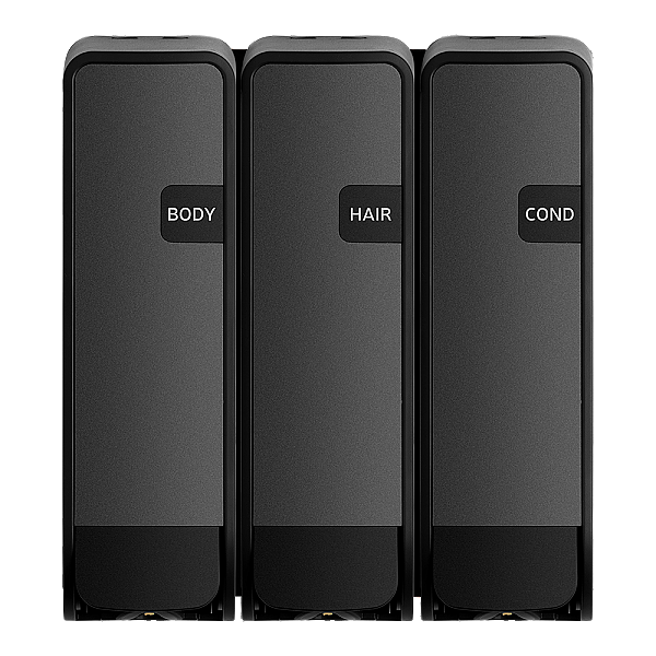 Trio Black Shower Wall Dispenser(Body Wash, Hair Shampoo, Conditioner