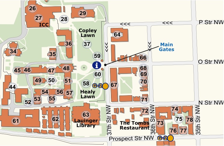 Georgetown University Campus Map Campus Map Washington Theological Consortium