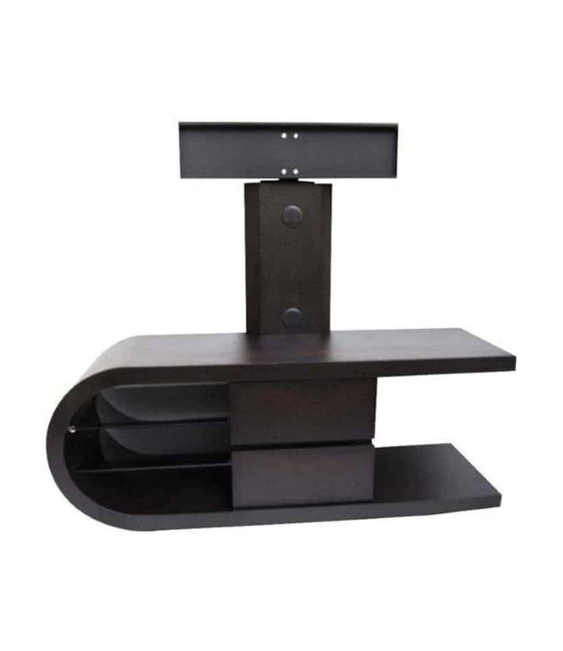 Multivisao (40Inch To 50Inch) TV Table with 2 Glass Shelfs (Black