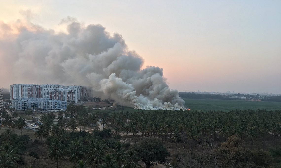 Lakes on fire by lack of waste management services in India Wasteless
