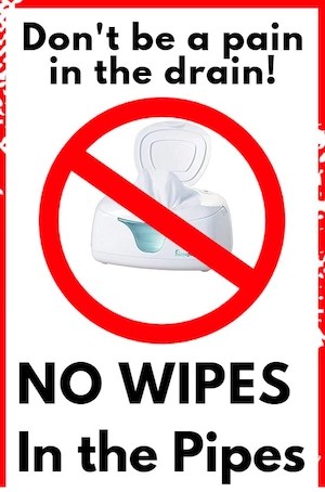 don't flush wipes
