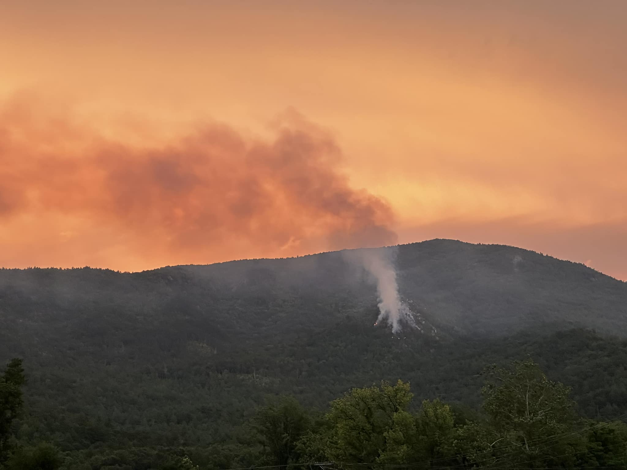 Wildfire Burning near Dobson Knob in McDowell County, NC