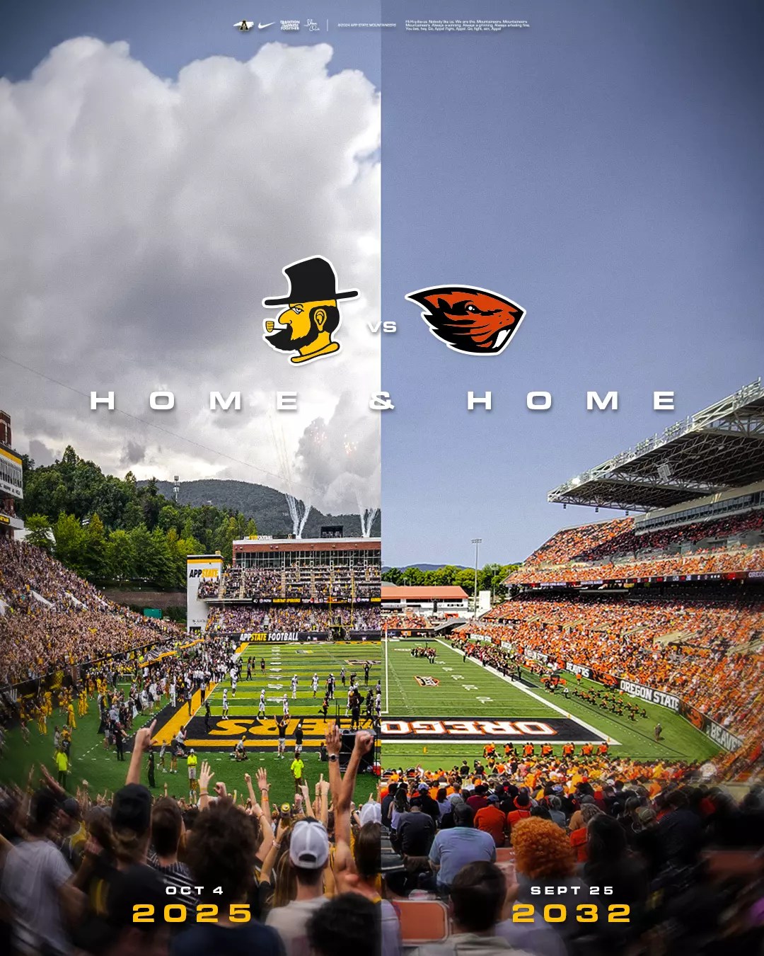 App StateOregon State to Play HomeandHome in 2025, 2032