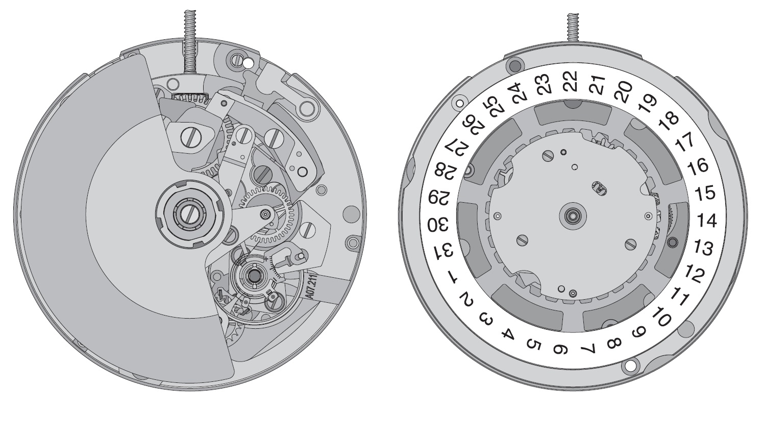 Calibers of watch mechanisms. Varieties of the Vostok watch mechanism of  the Soviet period and modern ones. Caliber of Russian artillery, aerial  bombs, torpedoes and rockets