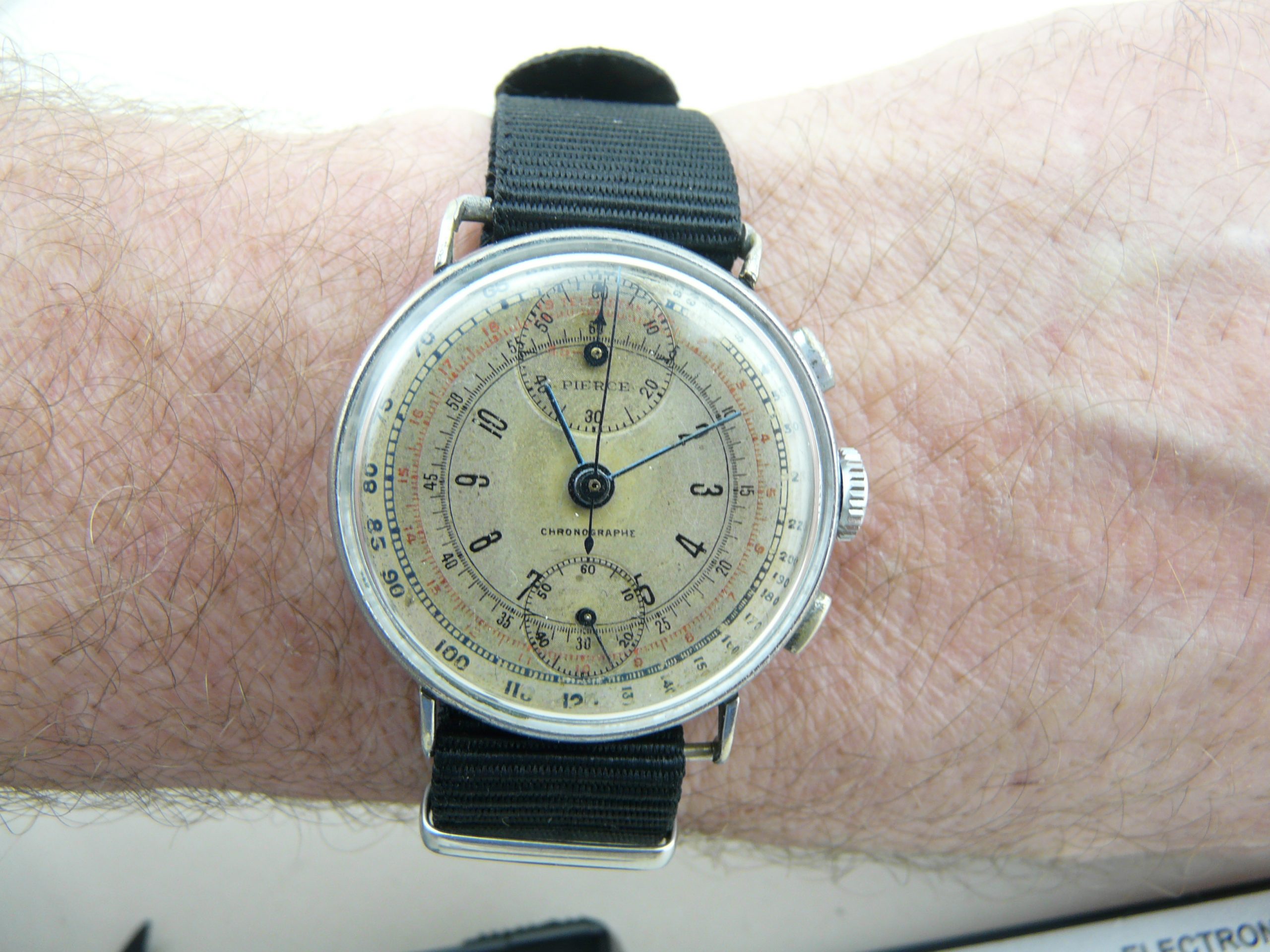 Pierce Chronograph 1940's Beautiful Dial , Just Serviced