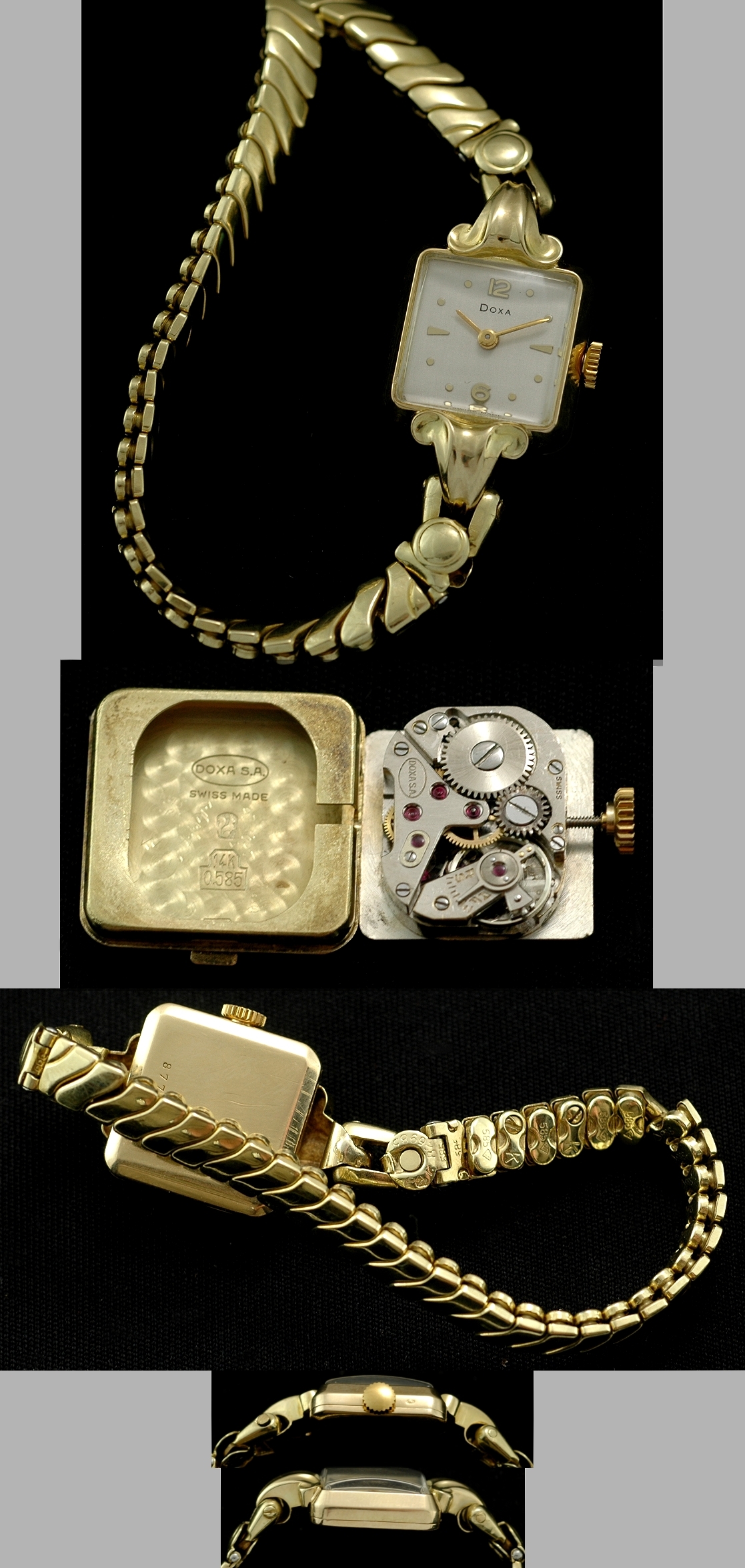 Ladies Doxa solid gold watch