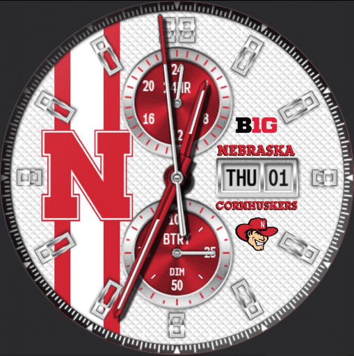 Nebraska Cornhuskers Modular Racer by QWW WatchFaces for Smart Watches