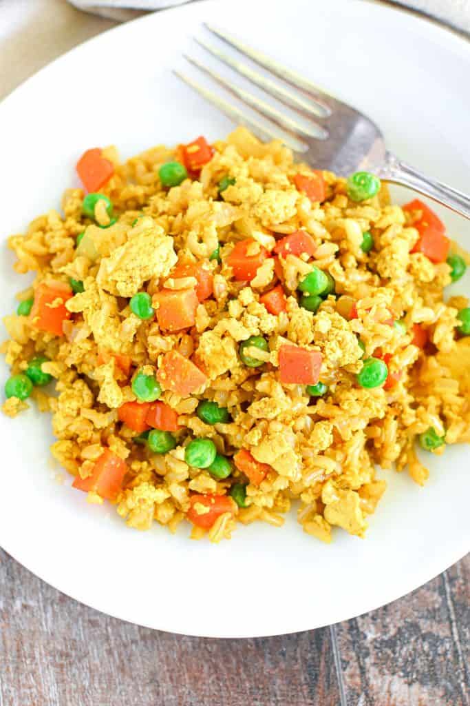 Easy Vegan Fried Rice with Tofu Egg KIF