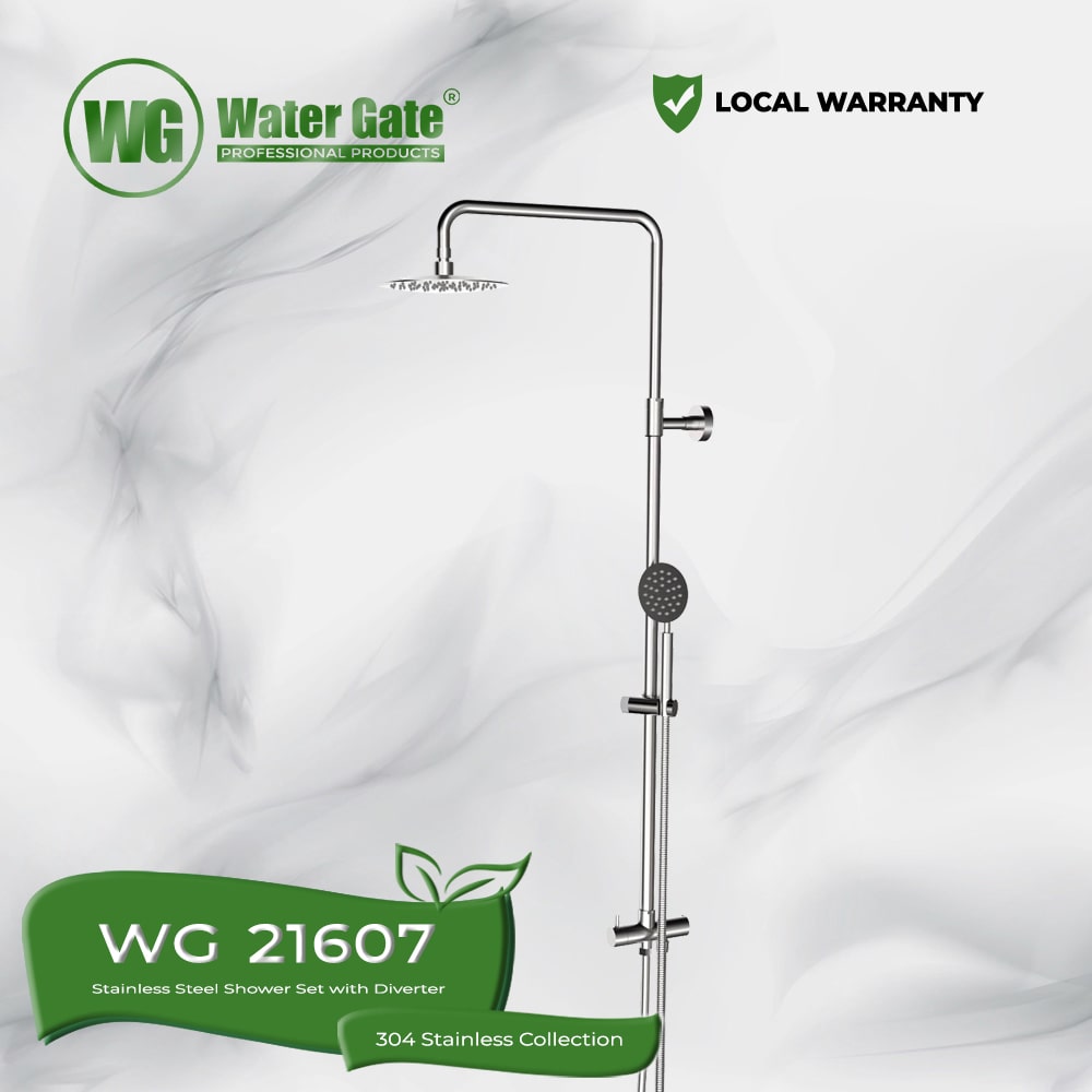 Water Gate WG 21607 Stainless Steel Shower Set with Diverter Watergate