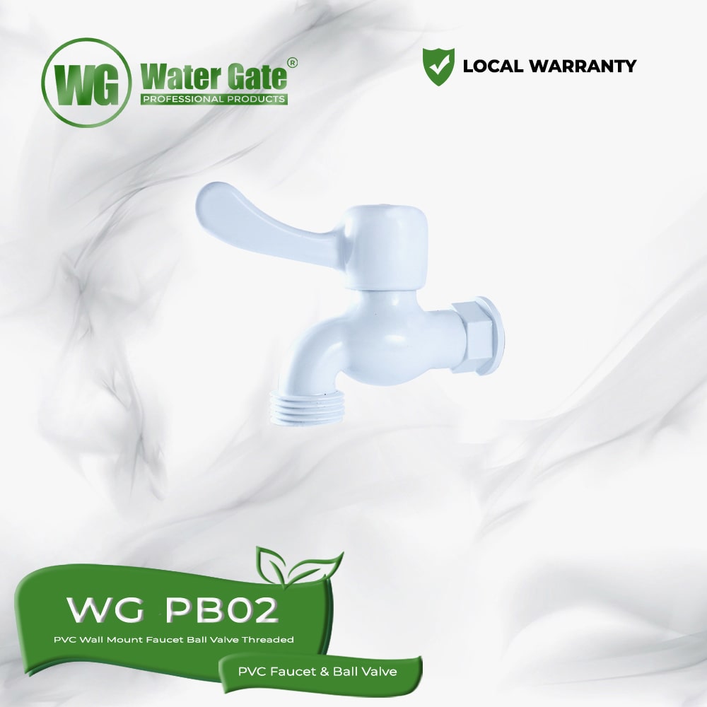 Water Gate WG PB02 PVC Wall Mount Faucet Ball Valve Threaded Watergate