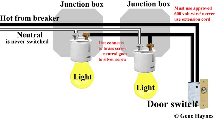 How to wire door switch
