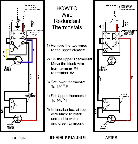 How To Wire Water Heater Thermostats