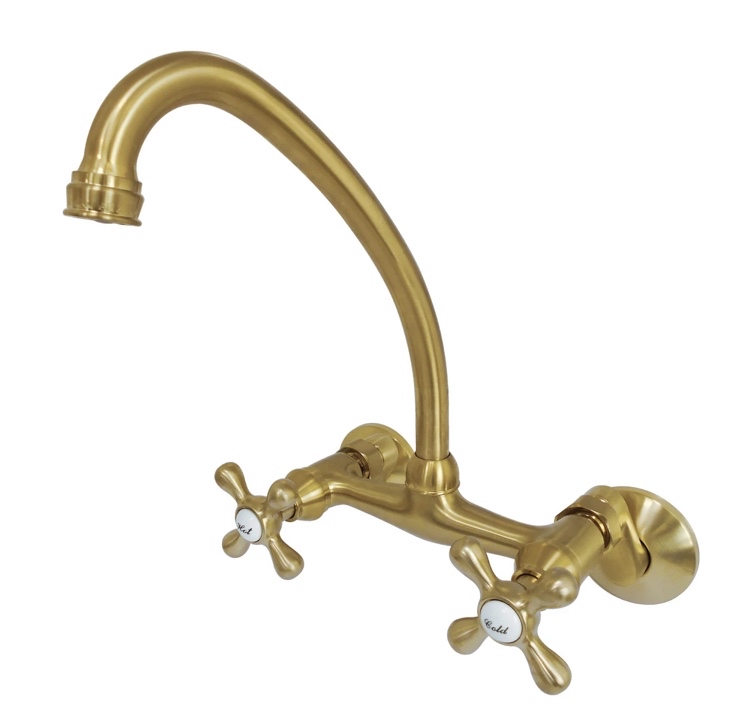 Kingston Brass KS214 Kingston Two Handle Wall Mount Kitchen Faucet