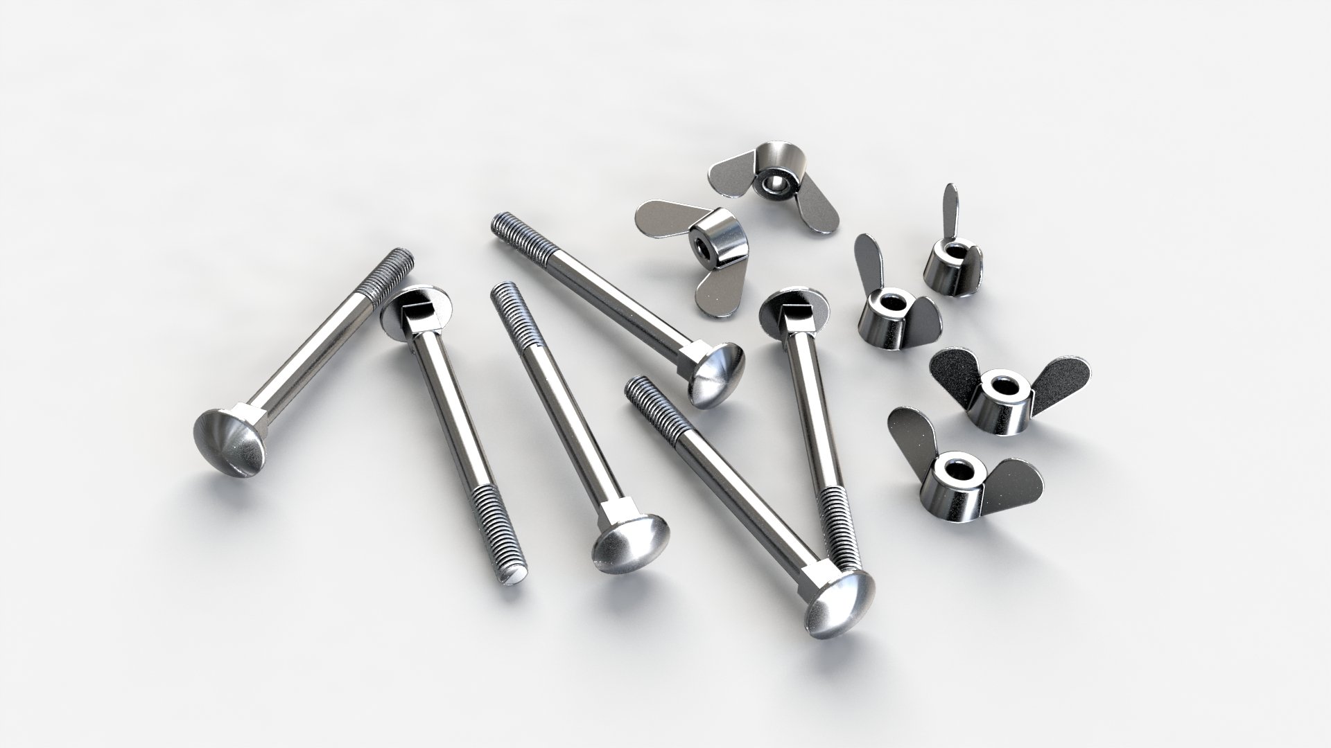 Stainless Steel Wing Nut and Coach Bolt Set Water Powered Technologies