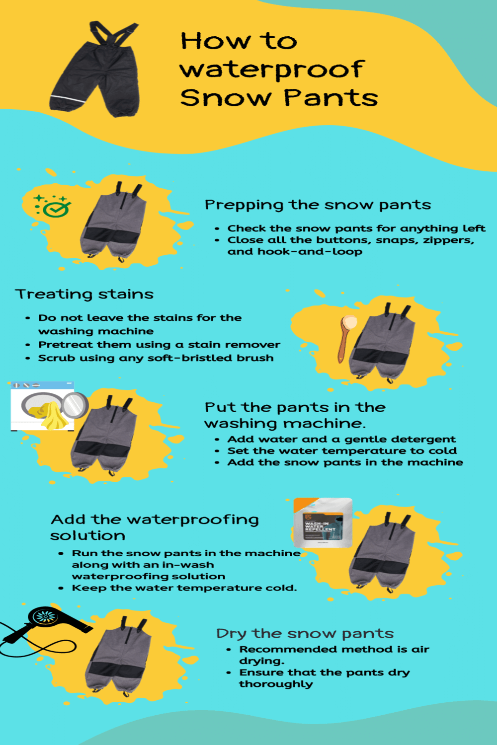 Waterproof Snow Pants [Washing & DWR Coating Techniques]
